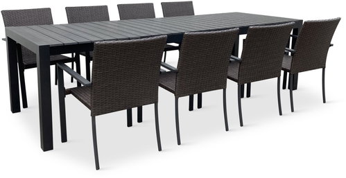 NOELA GRANDE PASTO XXL/WICKER PAT Garden furniture set, rattan, 1 table + 8 chairs - Garden Furniture - Main image