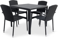 NOELA VIKING M/ROMA Garden furniture set, rattan, 1 table + 4 chairs - Garden Furniture
