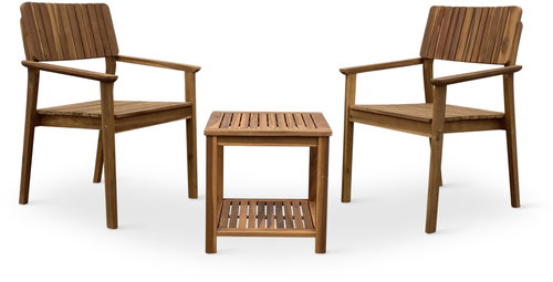 NOELA LOTTO/LUCY Balcony set, wood, 1 table + 2 chairs - Garden Furniture - Main image