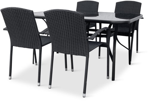 NOELA KLAUDIE Set of garden furniture black plate + ROMA 1 + 4 - Garden Furniture - Main image