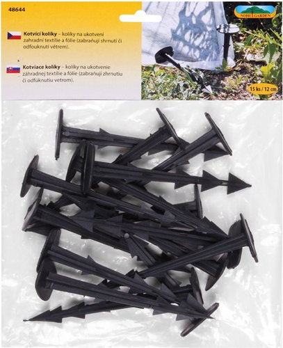 Anchor pin black plastic 15pcs 12cm - Peg - Main image