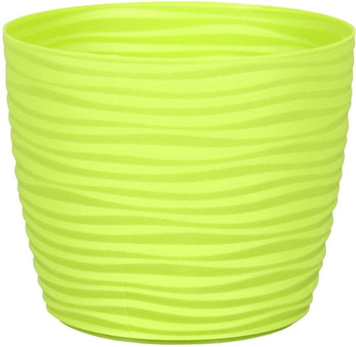 Cover for flowerpot SAHARA PRIMULE plastic green d11x9cm - Decorative Planter - Main image