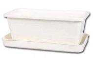 MINIGARDEN plastic chest with saucer white 21cm - Flower Box