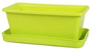 MINIGARDEN plastic chest with saucer green 21cm - Flower Box