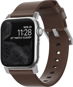 Watch Strap Nomad Leather Strap Brown, silver - Apple Watch 42/44/45/Ultra 49mm - Řemínek