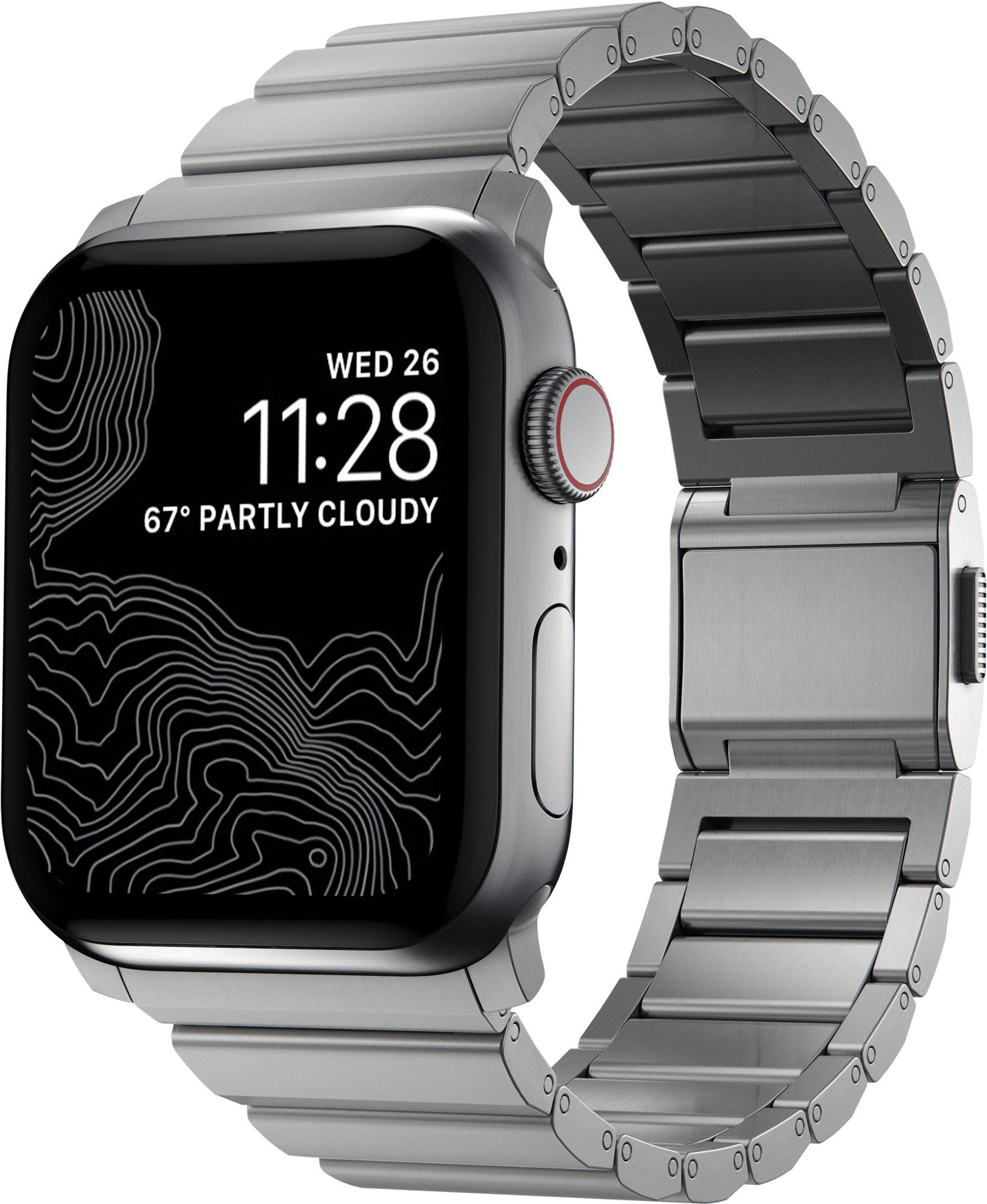 Nomad Titanium Band Silver Apple Watch 42/44/45/Ultra 49mm