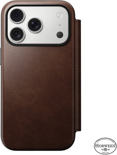 Nomad Modern Leather Folio Rustic Brown (Horween) iPhone 17 Pro - Softcase-Handyhülle - Hauptbild