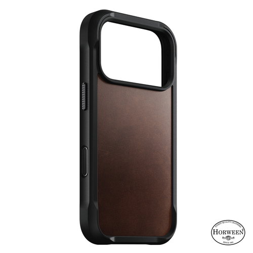 Nomad Rugged Leather Case Rustic Brown Horween iPhone 18 Pro - Phone Cover - Main image