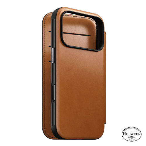 Nomad Modern Leather Folio Saddle Horween iPhone 18 Pro - Phone Case - Main image