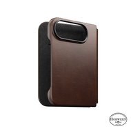 Nomad Traditional Leather Folio Rustic Brown Horween iPhone Duo - Phone Case