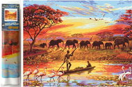 Norimpex Elephant herd 30 × 40 cm - Diamond Painting
