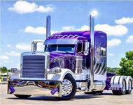 Norimpex Purple truck 30 × 40 cm - Diamond Painting