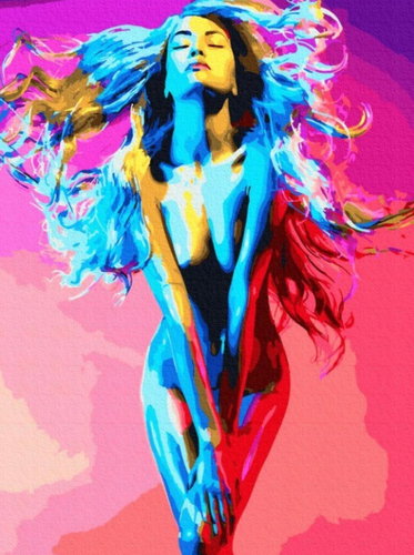 Norimpex Woman bathed in colours 30 × 40 cm - Diamond Painting - Main image