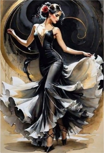 Norimpex In the whirl of flamenco 30 × 40 cm - Diamond Painting - Main image