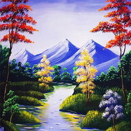Norimpex Mountain gorge 30 × 40 cm - Diamond Painting