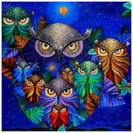 Norimpex 7D Owls in the night sky 30 × 40 cm - Diamond Painting