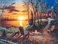 Norimpex Lake House 30 × 40 cm - Diamond Painting