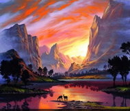 Norimpex Mountains 30 × 40 cm - Diamond Painting