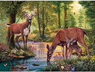 Norimpex Deer by the stream 30 × 40 cm - Diamond Painting