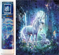 Norimpex Unicorns in the magic forest 30 × 40 cm - Diamond Painting