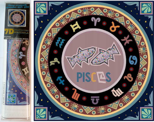 Norimpex 7D Sign of the Zodiac Pisces 30 × 30 cm - Diamond Painting - Main image