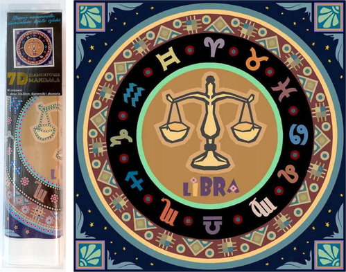 Norimpex 7D Sign of the Zodiac Scales 30 × 30 cm - Diamond Painting - Main image