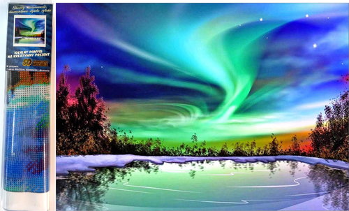 Norimpex Polar night over the lake 30 × 40 cm - Diamond Painting - Main image