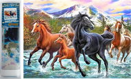 Norimpex Horses in water 30 × 40 cm - Diamond Painting