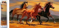 Norimpex Three stallions 80 × 40 cm - Diamond Painting