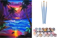 Norimpex Exotic sunset, canvas on frame 40 × 50 cm - Painting by Numbers