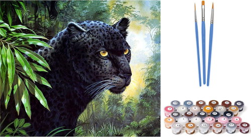 Norimpex Puma black, canvas on frame 40 × 50 cm - Painting by Numbers - Main image