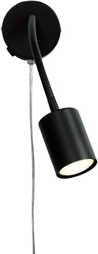 NORDLUX Explore LED reading lamp on gooseneck, 55 × 350 mm, GU10, 7 W, black - Wall Lamp - Main image