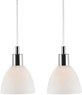 Nordlux Metal chandelier Ray, 2 pcs, 120 × 165 mm, E14, 40 W, white, chrome - Chandelier