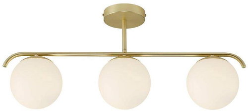 Nordlux Luminaire Grant with brass elements, 292 × 693 mm, E14, opal, brass - Ceiling Light - Main image