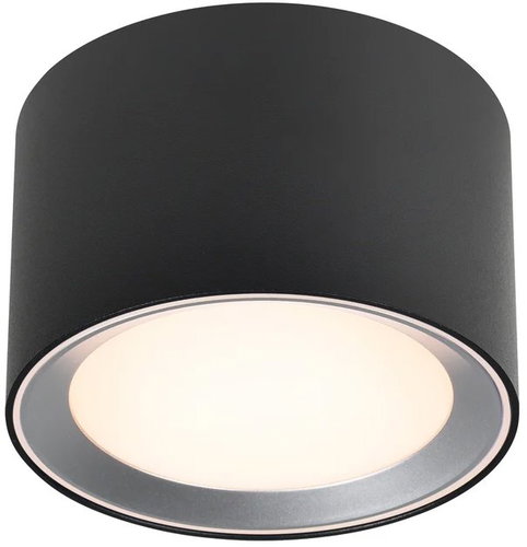 NORDLUX Smart LED light Landon IP44, 125 × 82 mm, 8 W, LED, 700 lm, black - Ceiling Light - Main image