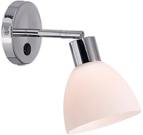 NORDLUX Ray, diameter 120 × 230 mm, opal, chrome, white - Wall Lamp - Main image