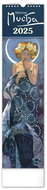 NOTIQUE Wall calendar Alfons Mucha 2025, 12 × 48 cm - Wall Calendar