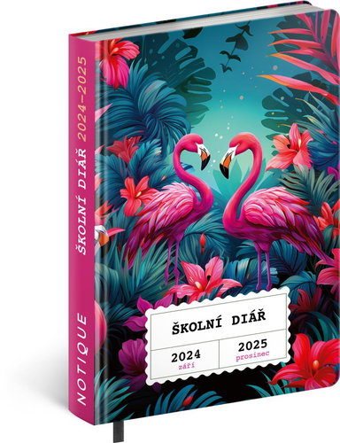 NOTIQUE School diary Flamingos (September 2024 - December 2025), 9,8 × 14,5 cm - Planner - Main image