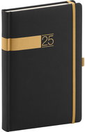 NOTIQUE Daily diary Twill 2025, black and gold, 15 × 21 cm - Planner