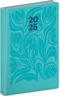NOTIQUE Cambio diary 2025, turquoise flowers, 13 × 18 cm - Planner