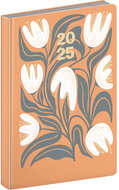 NOTIQUE Cambio diary 2025, orange flowers, 13 × 18 cm - Planner