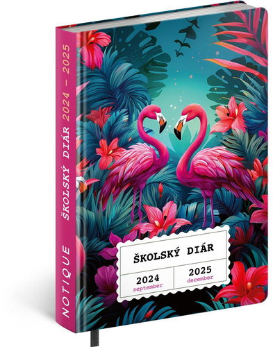 NOTIQUE School diary Flamingos (September 2024 - December 2025), 9,8 × 14,5 cm - Planner - Main image