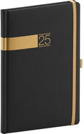NOTIQUE Weekly diary Twill 2025, black and gold, 15 × 21 cm - Planner