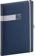 NOTIQUE Týdenní diář Twill 2025, modro-stříbrný, 15 × 21 cm - Diář