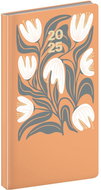 NOTIQUE Pocket diary Cambio 2025, orange flowers, 9 × 15,5 cm - Planner