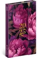 NOTIQUE Weekly magnetic diary Purple flowers 2025, 13 × 21 cm - Planner