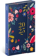 NOTIQUE Weekly magnetic diary Blue flowers 2025, 13 × 21 cm - Planner