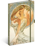 NOTIQUE Notes Alfons Mucha - Poetry, lined, 13 × 21 cm - Journal