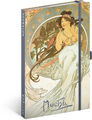 NOTIQUE Notes Alfons Mucha – Hudba, linkovaný, 13 × 21 cm