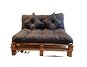 Cushion CARLOS SET - seat cushion 120x80 cm, backrest 120x40 cm, 2x cushions 30x30 cm, dark grey, pa - Cushion
